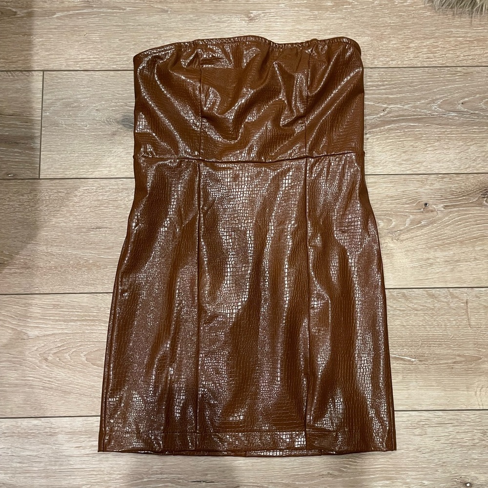 faux leather dress
